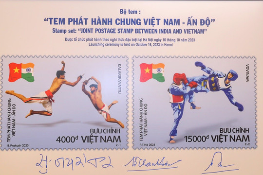Hai môn võ dân tộc của Việt Nam và Ấn Độ được đưa lên bộ tem đặc biệt