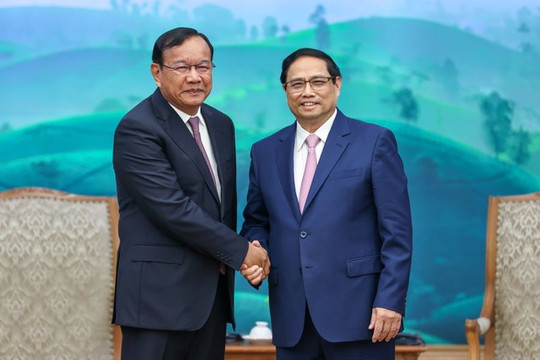 Thủ tướng Phạm Minh Chính tiếp Trưởng ban Đối ngoại Đảng Nhân dân Campuchia