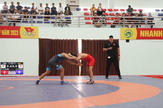 Hà Nội nằm trong tốp đầu Giải vô địch vật cổ điển, vật tự do quốc gia 2023