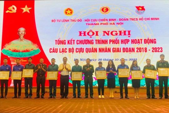 15 Câu lạc bộ Cựu quân nhân được thành phố Hà Nội tặng Bằng khen
