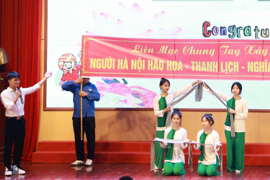 Mê Linh tổ chức hội thi tuyên truyền viên giỏi về quy tắc ứng xử nơi công cộng