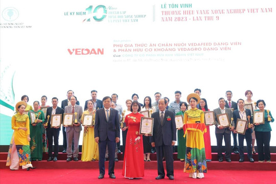 Sản phẩm Vedagro, Vedafeed của Vedan Việt Nam được vinh danh “Thương hiệu Vàng nông nghiệp Việt Nam 2023”