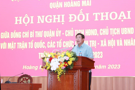 Lãnh đạo quận Hoàng Mai đối thoại giải đáp nhiều vấn đề nhân dân quan tâm