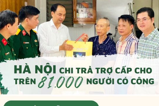 Hà Nội: Chi trả trợ cấp cho trên 81.000 người có công