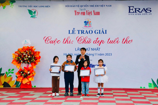 31 học sinh nhận giải thưởng cuộc thi “Chữ đẹp tuổi thơ”