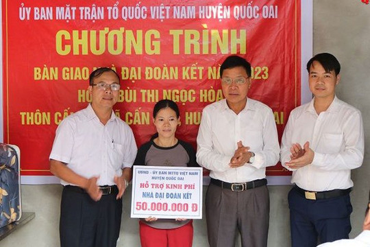 Huyện Quốc Oai bàn giao nhà Đại đoàn kết cho hộ nghèo ở xã Cấn Hữu