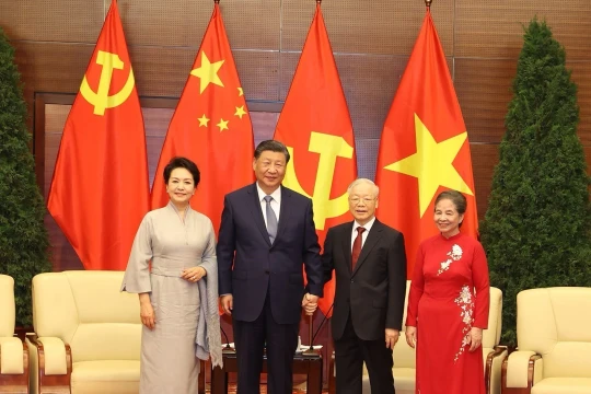 Tổng Bí thư Nguyễn Phú Trọng chia tay Tổng Bí thư, Chủ tịch Trung Quốc Tập Cận Bình