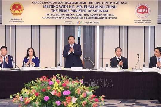 Thủ tướng Chính phủ Phạm Minh Chính làm việc với các tập đoàn vi mạch Nhật Bản