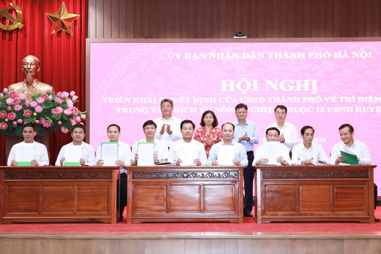 Hà Nội thí điểm thành lập Trung tâm Dịch vụ nông nghiệp thuộc 15 huyện, thị xã