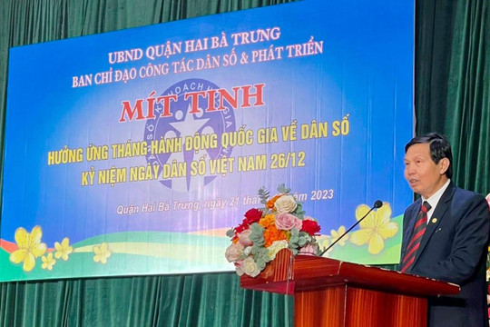 Quận Hai Bà Trưng mít tinh hưởng ứng Ngày Dân số Việt Nam