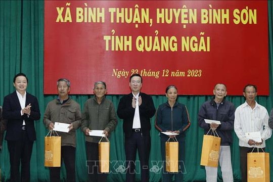 Chủ tịch nước Võ Văn Thưởng thăm xã nông thôn mới Bình Thuận, Quảng Ngãi