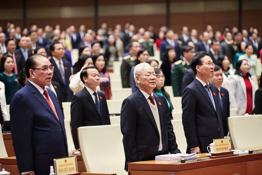 Tổng Bí thư Nguyễn Phú Trọng dự khai mạc kỳ họp bất thường lần thứ năm, Quốc hội khóa XV
