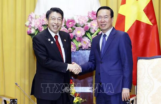 Chủ tịch nước Võ Văn Thưởng tiếp Thống đốc tỉnh Fukuoka, Nhật Bản