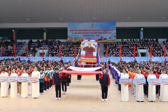 Gần 5.000 vận động viên tham gia Hội khỏe Phù Đổng quận Hoàng Mai