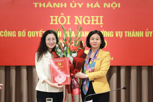 Bổ nhiệm đồng chí Nguyễn Thị Huệ làm Phó Trưởng ban Dân vận Thành ủy
