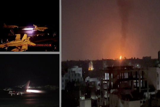 Video máy bay Mỹ, Anh oanh tạc hàng loạt mục tiêu của Houthi ở Yemen