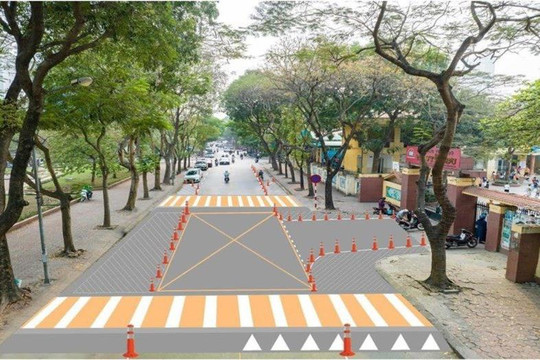 Thí điểm điều chỉnh tổ chức giao thông khu vực cổng Trường Tiểu học Nguyễn Du theo dự án quốc tế