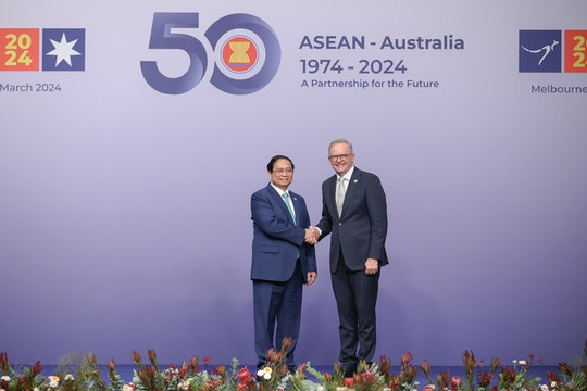 Thủ tướng Australia đón Thủ tướng Phạm Minh Chính và các Trưởng đoàn dự Hội nghị Cấp cao đặc biệt kỷ niệm 50 năm quan hệ ASEAN - Australia