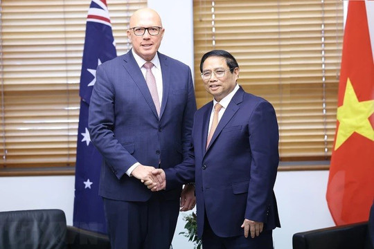 Thủ tướng Phạm Minh Chính tiếp lãnh đạo Đảng Tự do Australia