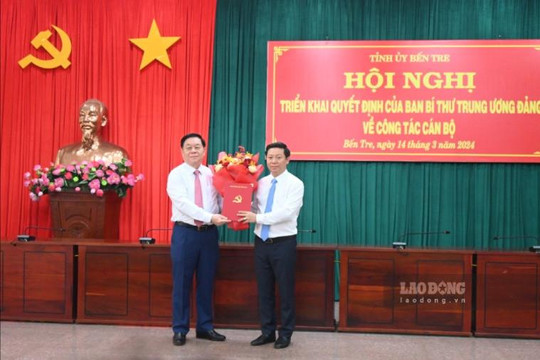 Ông Trần Thanh Lâm giữ chức Phó Bí thư Tỉnh ủy Bến Tre