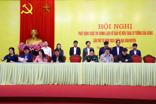 Thạch Thất tổ chức Cuộc thi chính luận về bảo vệ nền tảng tư tưởng của Đảng
