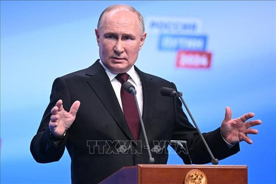Ông Putin chiến thắng áp đảo trong cuộc bầu cử tổng thống Nga