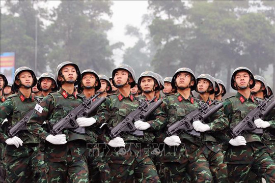 Kiểm tra huấn luyện diễu binh, diễu hành kỷ niệm Chiến thắng Điện Biên Phủ
