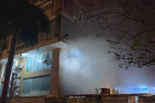 Kịp thời dập tắt vụ cháy khu giặt là tại Bệnh viện Đông Đô