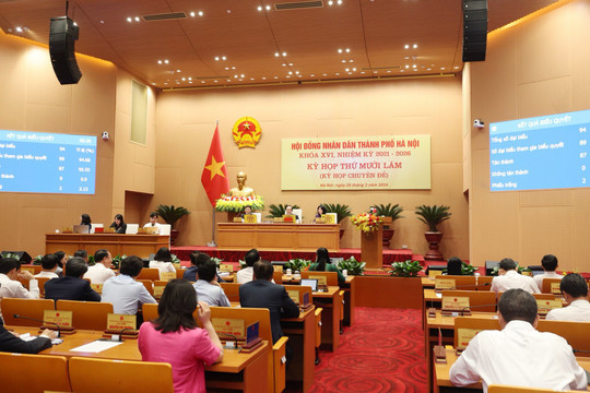 Thông qua Nghị quyết về Quy hoạch Thủ đô Hà Nội với 5 không gian phát triển, 5 vùng đô thị