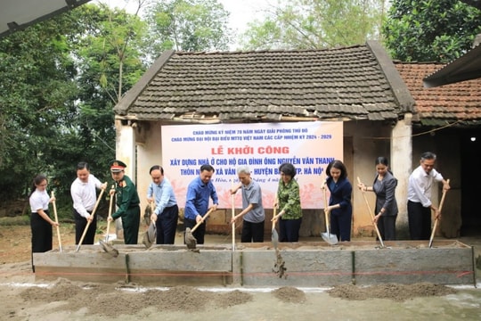 Bí thư Thành ủy Hà Nội Đinh Tiến Dũng dự lễ khởi công xây nhà ở cho hộ nghèo