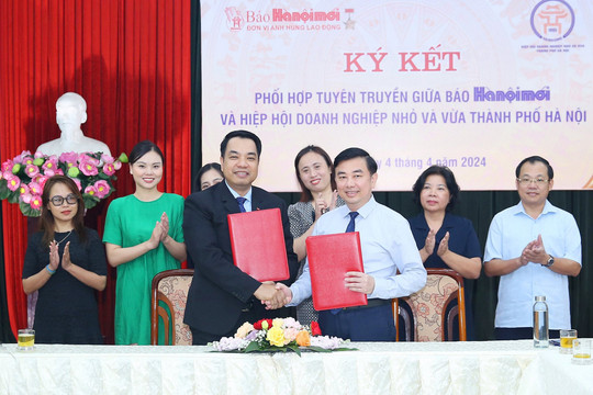 Báo Hànộimới và Hiệp hội Doanh nghiệp nhỏ và vừa Hà Nội ký kết phối hợp tuyên truyền