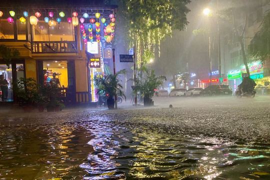 Hà Nội: Mưa lớn đầu mùa không gây ngập úng