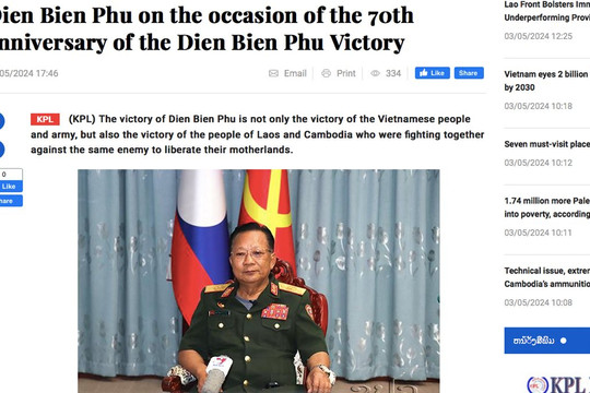 Chiến thắng Điện Biên Phủ: Nguồn cổ vũ lớn với các dân tộc yêu chuộng hòa bình