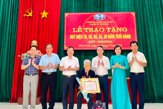 Huyện Sóc Sơn có 248 đảng viên được trao Huy hiệu Đảng đợt 19-5