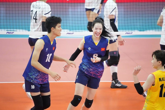Thắng áp đảo Kazakhstan, tuyển bóng chuyền nữ Việt Nam vào bán kết AVC Challenge Cup