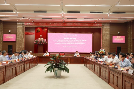 Thành ủy Hà Nội lấy ý kiến đóng góp vào dự thảo Báo cáo chính trị Đại hội XVIII Đảng bộ thành phố