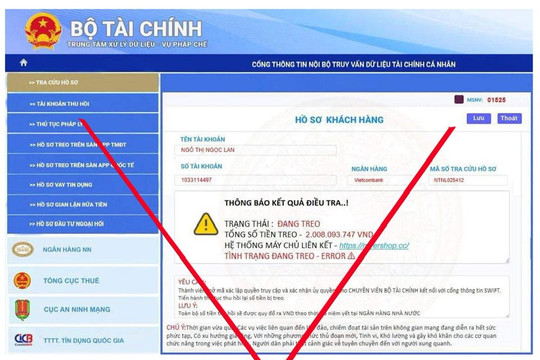 Cảnh báo giả mạo con dấu, website của Bộ Tài chính để lừa đảo