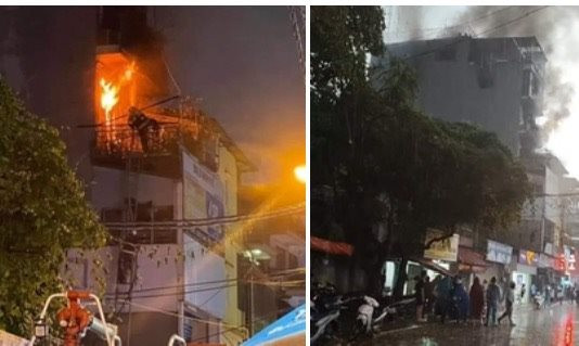 Hà Nội: Tìm kiếm người mắc kẹt trong đám cháy trên phố Định Công Hạ