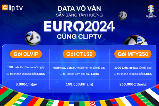Data vô vàn, sẵn sàng tận hưởng EURO 2024 cùng ClipTV