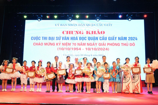 Học sinh Trường Tiểu học Nghĩa Tân đoạt giải Nhất Đại sứ Văn hóa đọc quận Cầu Giấy