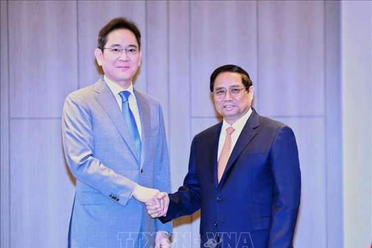 Thủ tướng Phạm Minh Chính tiếp Chủ tịch Tập đoàn Samsung Lee Jae-yong: Xây dựng cứ điểm sản xuất module hiển thị lớn nhất của Samsung toàn cầu tại Việt Nam