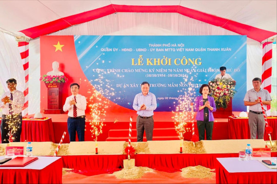 Quận Thanh Xuân khởi công xây mới trường mầm non tại phường Phương Liệt