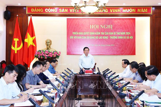 Đoàn Kiểm tra số 1354 của Ban Bí thư làm việc tại Bộ Lao động - Thương binh và Xã hội