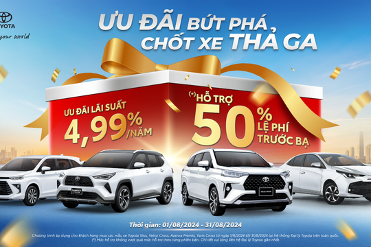 Toyota Việt Nam tăng lợi thế cạnh tranh với ưu đãi lớn trong tháng 8