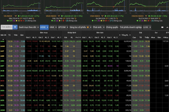 VN-Index tăng mạnh, thanh khoản thấp