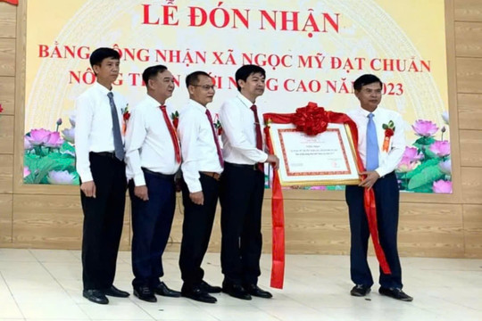 Ngọc Mỹ đón Bằng công nhận nông thôn mới nâng cao