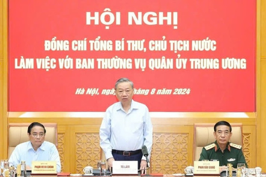 Tổng Bí thư, Chủ tịch nước Tô Lâm làm việc với Ban Thường vụ Quân ủy Trung ương