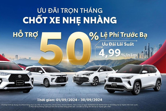 4 mẫu xe nhận ưu đãi “mạnh tay” từ Toyota Việt Nam và các đại lý trong tháng 9