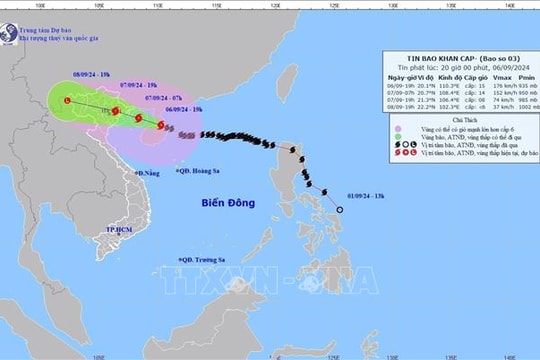 Bão số 3 đã vào vịnh Bắc Bộ và giảm hai cấp