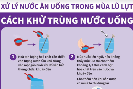 Hướng dẫn xử lý nước sinh hoạt và vệ sinh môi trường sau bão Yagi